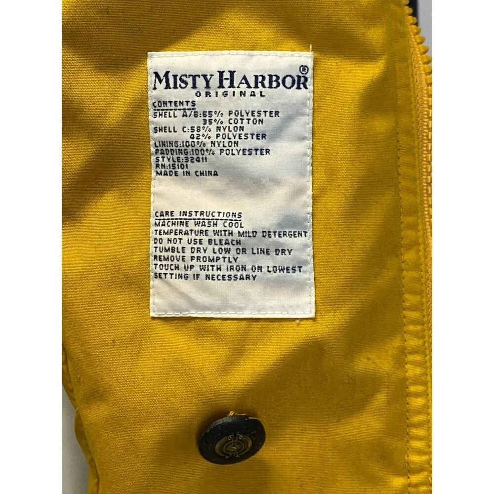 Vintage Misty Harbor Coat Jacket Womens Large L Black Yellow Lining Classic - Picture 10 of 11